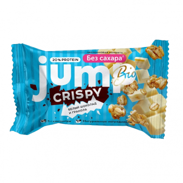 Конфета протеиновая «Белый шоколад и гранола» JUMP CRISPY, 30 гр