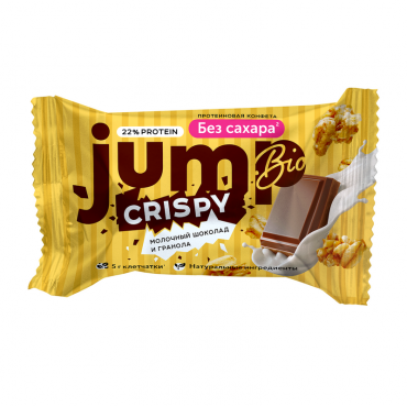 Конфета протеиновая "Молочный шоколад и гранола" JUMP CRISPY, 30 гр