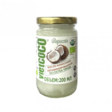 Масло кокосовое нерафинированное “Bio Extra Virgin” Vietcoco, 200 мл