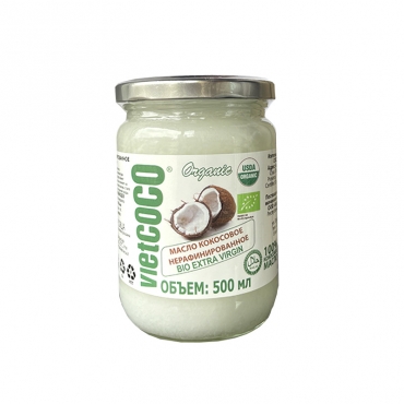 Масло кокосовое нерафинированное “Bio Extra Virgin”, стекло Vietcoco, 500 мл