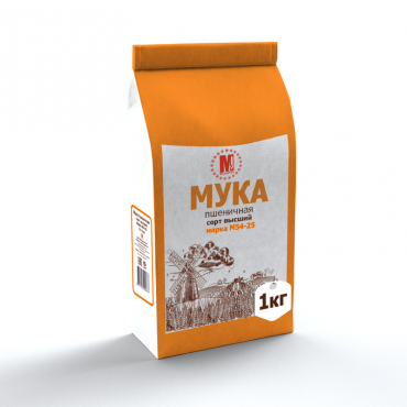 Мука пшеничная сорт М54-25 МукаМол, 1 кг