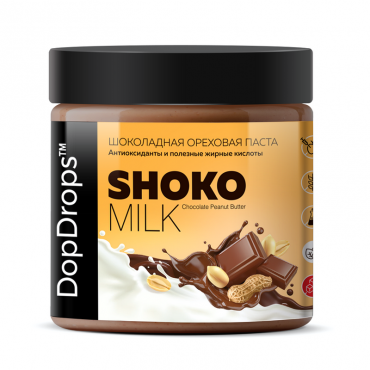 Паста ореховая натуральная “Shoko Milk Peanut Butter” DopDrops, 500 гр