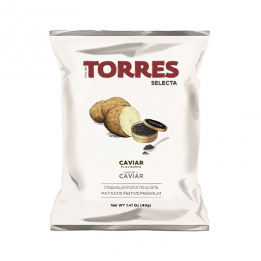 Картофельные чипсы "Torres" cо вкусом черной икры Patatas Fritas Torres, 40 гр