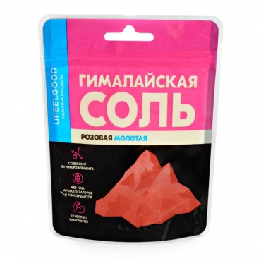 Гималайская розовая соль мелкого помола UFEELGOOD, 200 гр