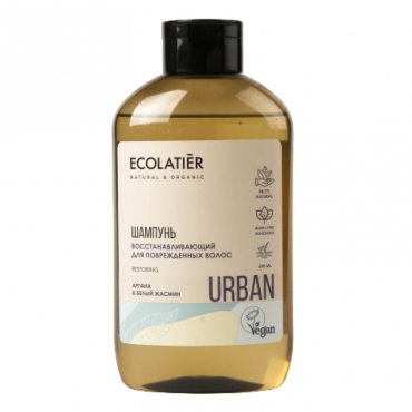 Шампунь для поврежденных волос восстанавливающий "Аргана и белый жасмин" Ecolatier Urban, 600мл