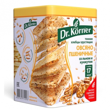 Хлебцы овсяно-пшеничные со смесью семян Dr.Korner, 100 гр