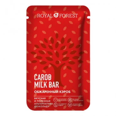 Шоколад с обжаренным кэробом Carob Milk Bar Royal Forest, 20 гр