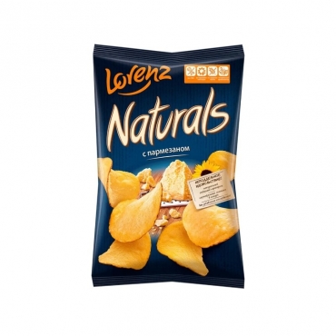Чипсы картофельные "Naturals" с пармезаном Lorenz, 100 гр