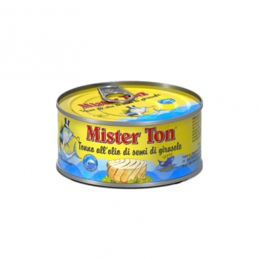Филе ломтики тунца желтоперого в подсолнечном масле "Mister Ton", 160 гр