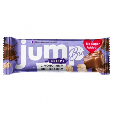 Батончик глазированный «С молочным шоколадом и воздушным рисом» JUMP Crispy, 40 гр