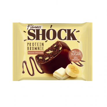 Изделие глазированное брауни "Банан-шоколад" PROTEIN BROWNIE FitnesSHOCK, 50 гр