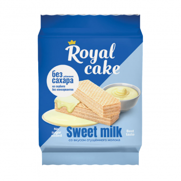 Вафли на сорбите со вкусом сгущенного молока Royal Cake, 120 гр