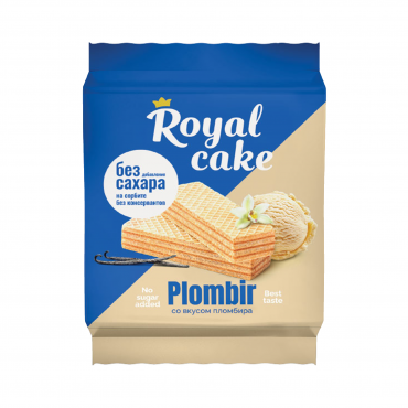 Вафли на сорбите со вкусом пломбира Royal Cake, 120 гр