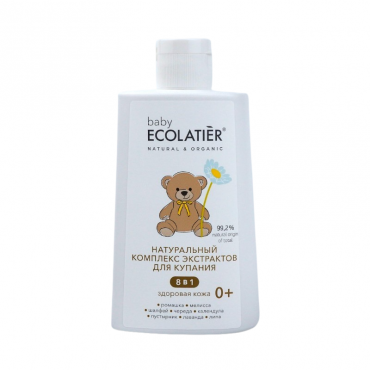 Натуральный комплекс экстрактов 8 в 1 "Здоровая кожа" для купания детей Ecolatier baby, 250 мл