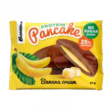 Панкейк неглазированный с начинкой "Банановый крем" Bombbar, 40 гр