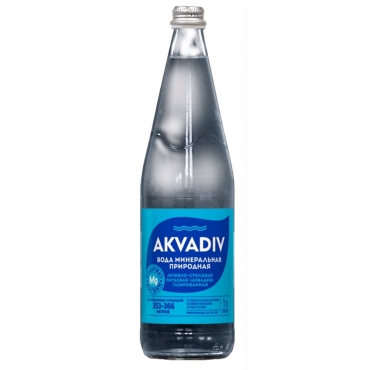 Минеральная вода газированная (стекло) "Аквадив", 1л