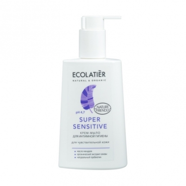 Крем-мыло для интимной гигиены "Super Sensitive" для чувствительной кожи Ecolatier, 250 мл