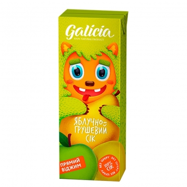 Сок "Яблочно-грушевый" Galicia, 0,2 л