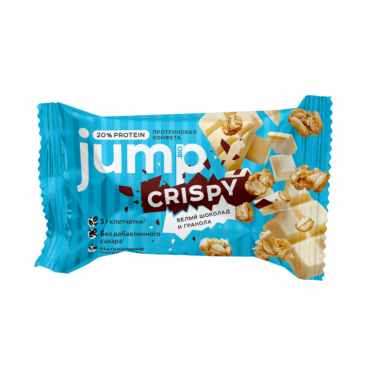 Конфета протеиновая «Белый шоколад и гранола» JUMP CRISPY, 30г