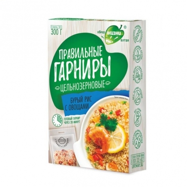 Рис бурый с овощами "Правильные гарниры" Образ жизни Алтая, 300 гр