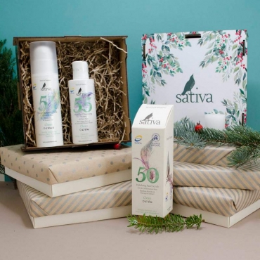 Подарочный набор "Глубокое очищение" (скраб, молочко для лица, мицеллярная вода) Sativa
