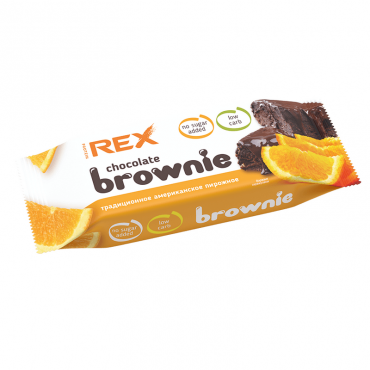 Пирожное протеиновое брауни "Апельсин" ProteinRex, 50 гр