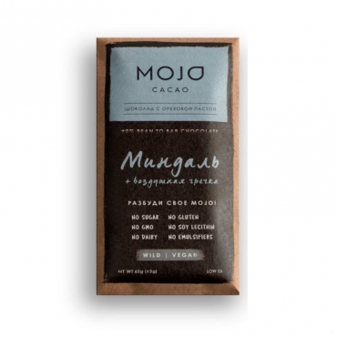 Шоколад горький "Миндаль" 72% какао Mojo Cacao, 65 г
