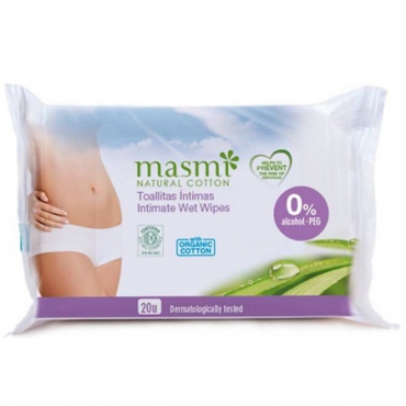 Органические влажные салфетки для интимной гигиены MASMI, 20 шт