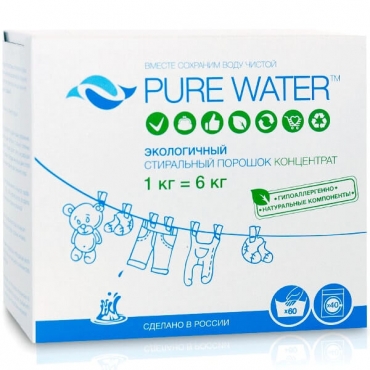 Стиральный порошок концентрат Pure water, 1000 гр