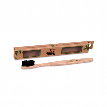 Зубная щетка Bamboobrush из бамбука с угольным напылением (средняя жесткость)