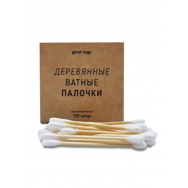 Деревянные ватные палочки Goroh Bags, 100 шт