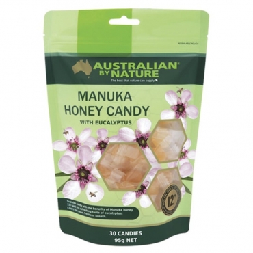 Леденцы Эквалипт и Манука мед MGO400 + от ангины и гриппа Australian by Nature, 30 шт