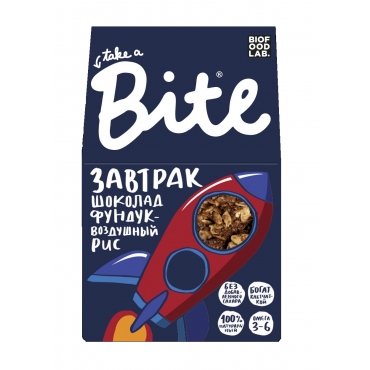 Гранола Bite "Шоколад-фундук-воздушный рис", 270 гр