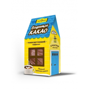Какао напиток тонизирующий "БОДРЯЩЕЕ КАКАО" Happiness, 100 гр