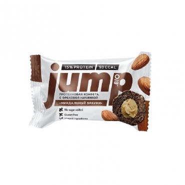 Конфета протеиновая с ореховой начинкой "Миндальный брауни" JUMP, 30 гр