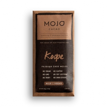 Шоколад горький "Кофе" 72% какао Mojo Cacao, 65 гр