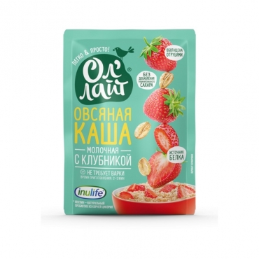 Каша овсяная молочная с клубникой Ол'лайт, 40 гр